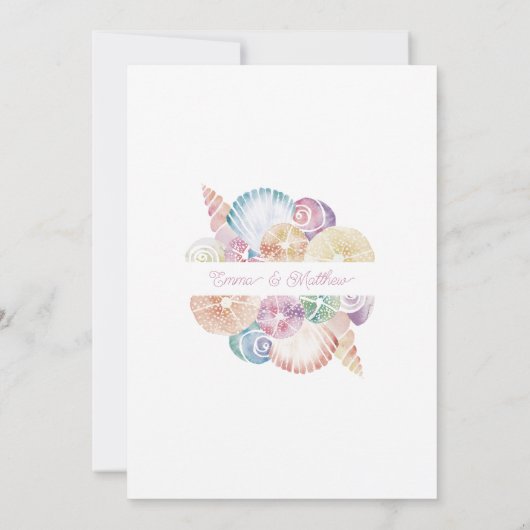 Onder het Zee Whimsical Waterverf Beach Bruiloft Kaart (Achterkant)