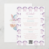 Onder het Zee Whimsical Waterverf Trouwgegevens Informatiekaartje (Voorkant / Achterkant)