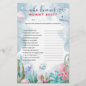 Onder het Zee 'Wie kent het beste Baby shower van  (Voorkant)