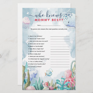 Onder het Zee 'Wie kent het beste Baby shower van