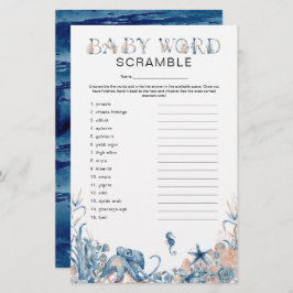 Onder het Zee "Word Scramble"-Baby shower