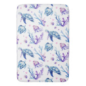 Onder het zee wordt een naadloos patroon gemaakt badmat (Voorkant Verticaal)