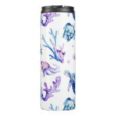 Onder het zee wordt een naadloos patroon gemaakt thermosbeker (Achterkant)