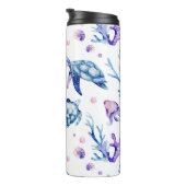 Onder het zee wordt een naadloos patroon gemaakt thermosbeker (Geroteerd rechts)