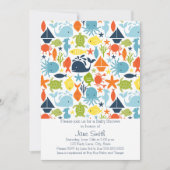 Onder het Zee wordt Ocean Creatures Baby shower Kaart (Voorkant)