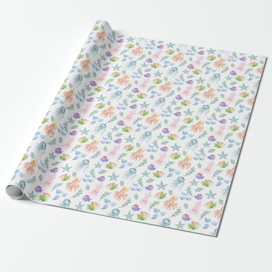 Onder het Zee Wrapping Paper Cadeaupapier (Uitgerold)