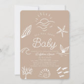 Onder het Zee You Soon Brown Baby shower Kaart (Voorkant)