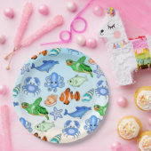 Onder het Zee | Zee Creaters Baby shower Papieren Bordje (Feest)
