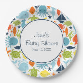 Onder het Zee, Zee Creatures, Nautical Custom Papieren Bordje (Voorkant)