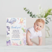 Onder het Zee Zee Leven Verjaardag Dank u kaart (Staand voorkant)