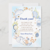 Onder het Zee Zee Leven Verjaardag Dank u kaart (Voorkant)