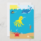 Onder het Zee, Zee Life Birthday Invitation Kaart (Achterkant)