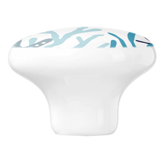 Onder het Zee - Zee schildpad Keramische Knop (Zijkant)