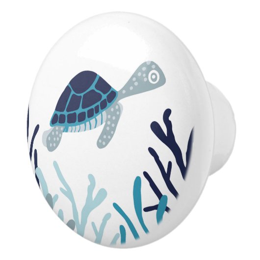 Onder het Zee - Zee schildpad Keramische Knop (Rechts)