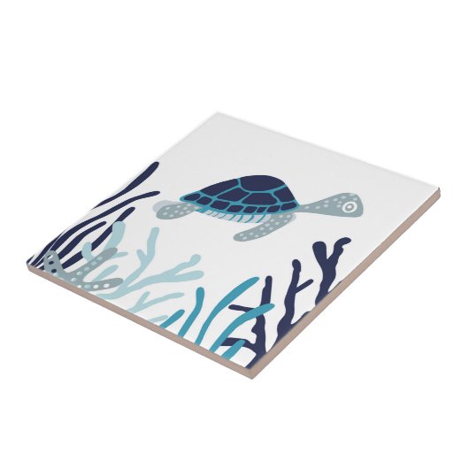Onder het Zee - Zee schildpad Tegeltje (Zijkant)