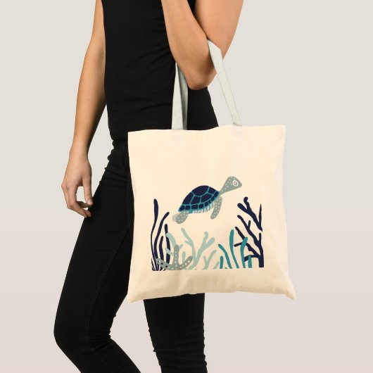 Onder het Zee - Zee schildpad Tote Bag (Voorkant (product))