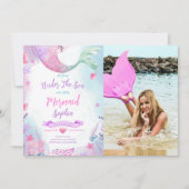 Onder het Zee Zeemeermin 1e Verjaardagsfoto Kaart (Voorkant)