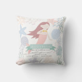 Onder het Zee Zeemeermin Baby Geboorte Stats Kussen (Voorkant)