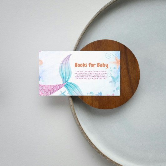 Onder het zee Zeemeermin Baby shower Boek Verzoek Informatiekaartje