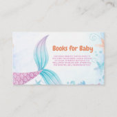 Onder het zee Zeemeermin Baby shower Boek Verzoek Informatiekaartje (Voorkant)