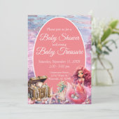 Onder het Zee Zeemeermin Baby shower Kaart (Staand voorkant)