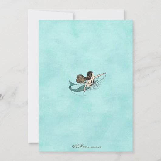 Onder het Zee Zeemeermin Bachelorette Party Uitnod Kaart (Achterkant)