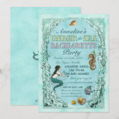 Onder het Zee Zeemeermin Bachelorette Party Uitnod Kaart (Voorkant / Achterkant)