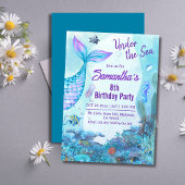 Onder het zee zeemeermin blauw & paarse 8ste verja kaart