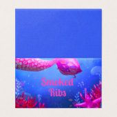 Onder het Zee - Zeemeermin - Etiket Kaart (Buitenkant ongevouwen)