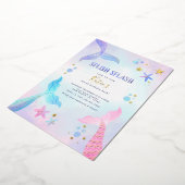 Onder het Zee Zeemeermin Folie Uitnodiging (Gedraaid)