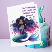 Onder het Zee Zeemeermin Foto Verjaardag Wenskaart Kaart