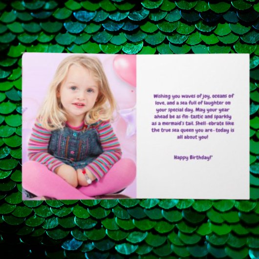 Onder het Zee Zeemeermin Foto Verjaardag Wenskaart Kaart