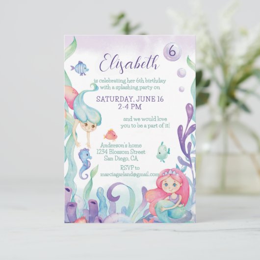 Onder het Zee Zeemeermin Kaart (Staand voorkant)