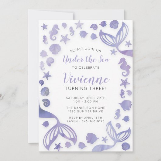 Onder het Zee Zeemeermin Kaart (Voorkant)