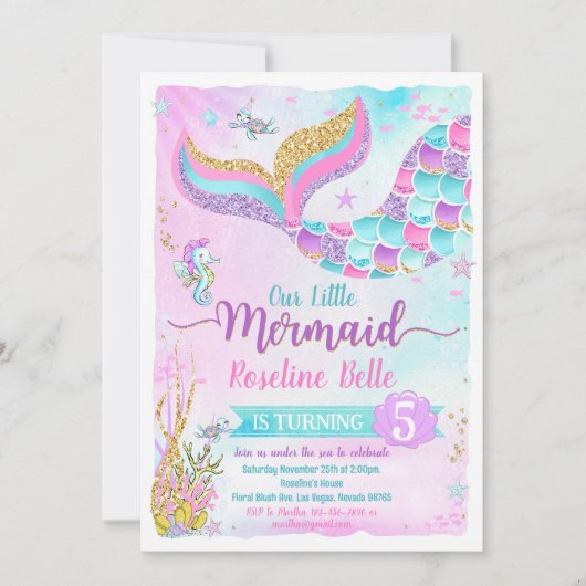 Onder het Zee Zeemeermin Kaart (Voorkant)