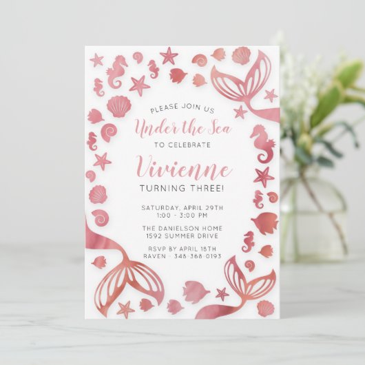 Onder het Zee Zeemeermin Kaart (Staand voorkant)