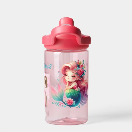 Onder het Zee Zeemeermin Kinder School Waterfles (Achterkant)