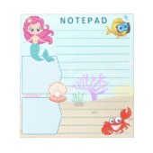 Onder het Zee Zeemeermin Krab Fish Pearl Shell The Notitieblok (Voorkant)