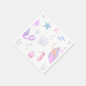 Onder het Zee Zeemeermin Meisje 1e Verjaardag Servet (Hoek)