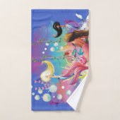 Onder het Zee Zeemeermin Oceaan Paarse Turquoise Bad Handdoek (Handdoek)