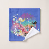 Onder het Zee Zeemeermin Oceaan Paarse Turquoise Bad Handdoek (Wasdoekje)