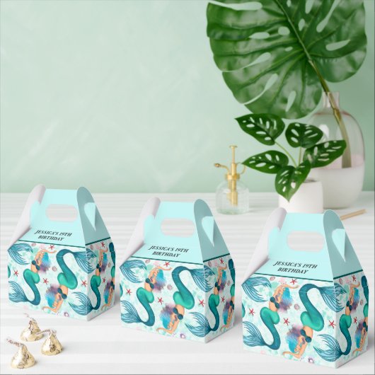 Onder het Zee Zeemeermin Oceaan Paarse Turquoise Bedankdoosjes (Meervoudige)