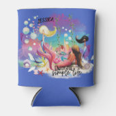 Onder het Zee Zeemeermin Oceaan Paarse Turquoise Blikjeskoeler (Voorkant)