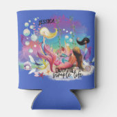 Onder het Zee Zeemeermin Oceaan Paarse Turquoise Blikjeskoeler (Achterkant)