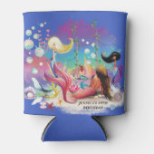 Onder het Zee Zeemeermin Oceaan Paarse Turquoise Blikjeskoeler (Voorkant)