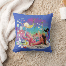 Onder het Zee Zeemeermin Oceaan Paarse Turquoise Kussen