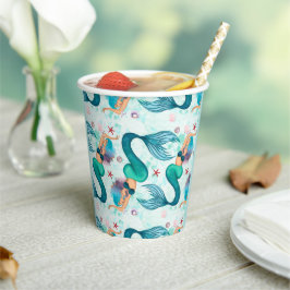 Onder het Zee Zeemeermin Oceaan Paarse Turquoise Papieren Bekers