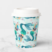 Onder het Zee Zeemeermin Oceaan Paarse Turquoise Papieren Bekers (Achterkant)