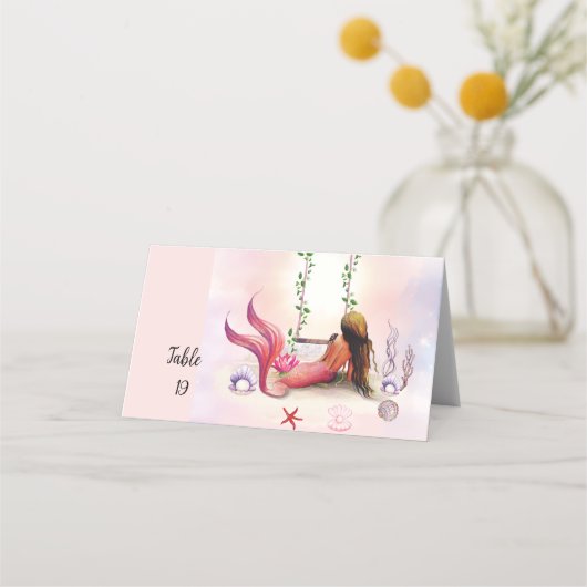 Onder het Zee Zeemeermin Oceaan Paarse Turquoise Plaatskaartje (Voorkant)