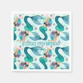 Onder het Zee Zeemeermin Oceaan Paarse Turquoise Servet (Voorkant)